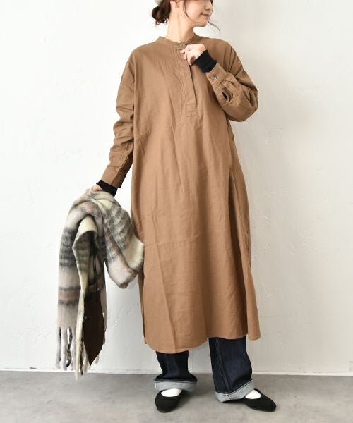 HEAVENLY｜綿麻バンドカラーワンピース [[2550012]][C]