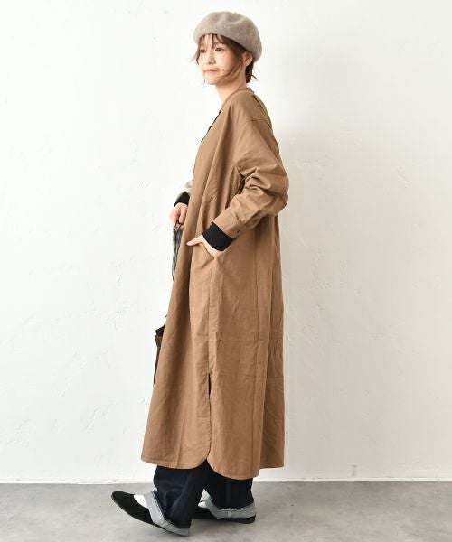 HEAVENLY｜綿麻バンドカラーワンピース [[2550012]][C]