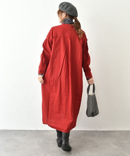 HEAVENLY｜綿麻バンドカラーワンピース [[2550012]][C]