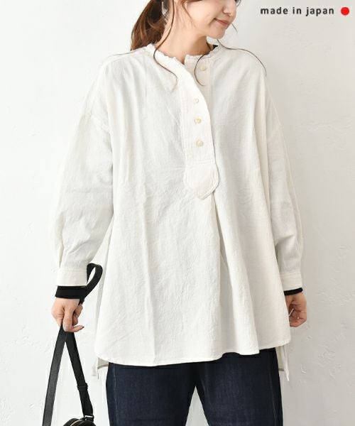 tumugu｜コットンリネン先染めライトキャンパスプルオーバー [[TB25407]][C]