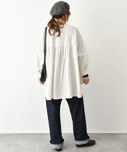 tumugu｜コットンリネン先染めライトキャンパスプルオーバー [[TB25407]][C]