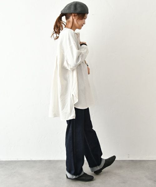 tumugu｜コットンリネン先染めライトキャンパスプルオーバー [[TB25407]][C]