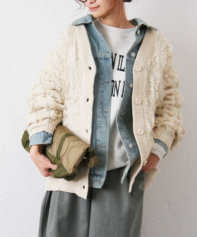  HUMS｜フリンジニットカーデ[[24015352]][C]