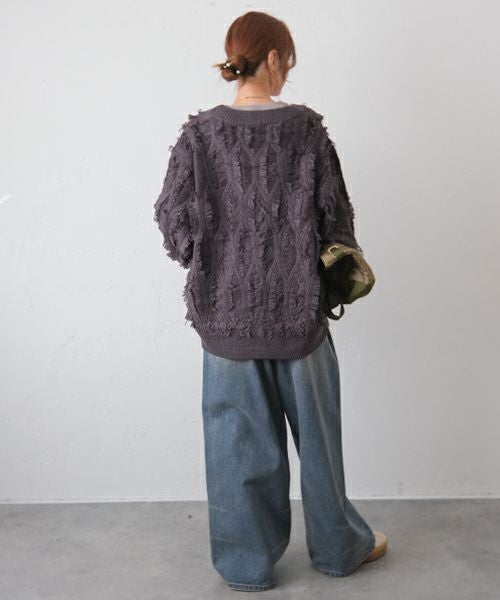  HUMS｜フリンジニットカーデ[[24015352]][C]