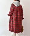 Our.｜タータンチェック起毛ミドル丈アウター [[Our-018]][C]