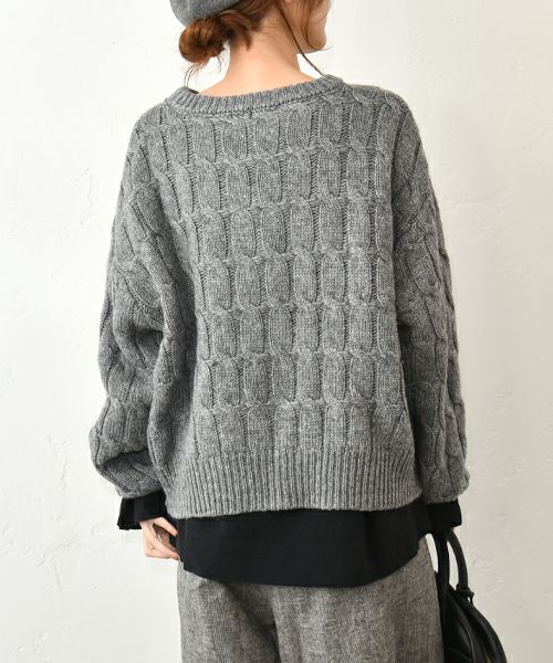  ichi｜ケーブルニットプルオーバー [[250756]][C]