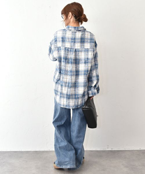 HUMS｜ダメージ風加工シャツ [[23267041]][C]