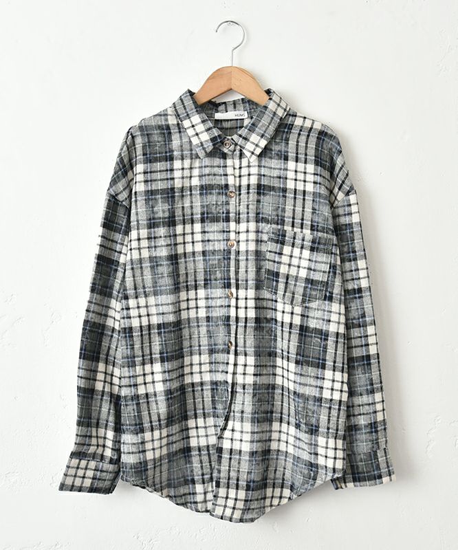 HUMS｜ダメージ風加工シャツ [[23267041]][C]