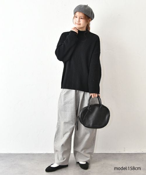 NARU｜綿麻ウール千鳥ノッポパンツ [[659926]][C]