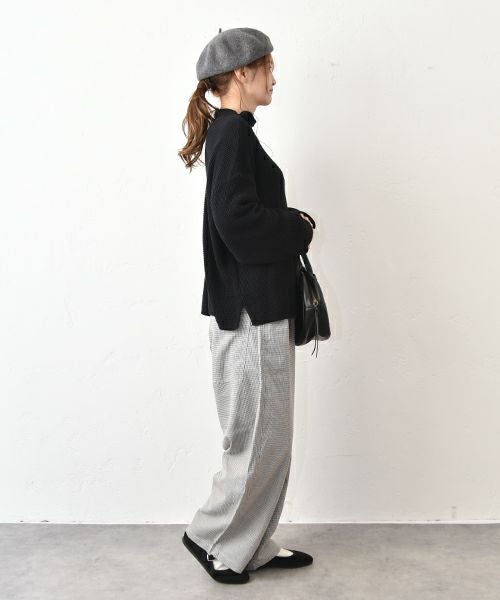 NARU｜綿麻ウール千鳥ノッポパンツ [[659926]][C]