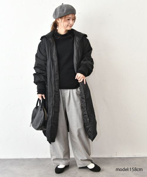 NARU｜綿麻ウール千鳥ノッポパンツ [[659926]][C]