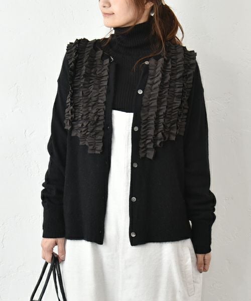 hagumu｜フリルクルーネックカーデ [[ha-CD-31]][C]