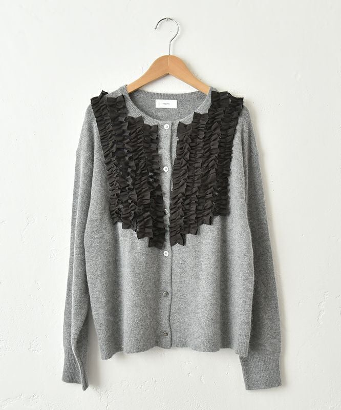 hagumu｜フリルクルーネックカーデ [[ha-CD-31]][C]