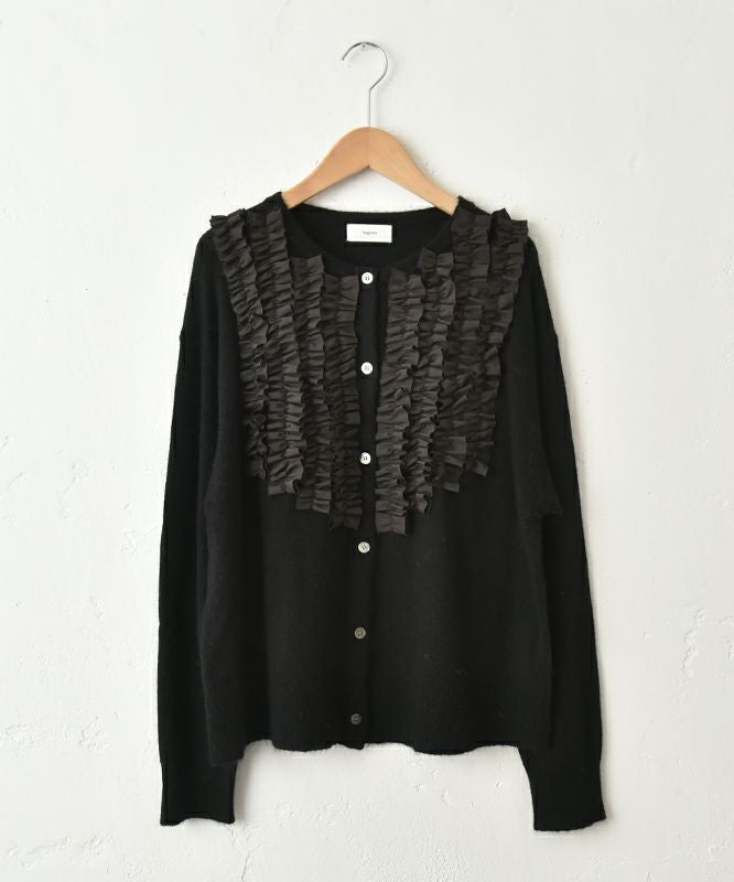 hagumu｜フリルクルーネックカーデ [[ha-CD-31]][C]