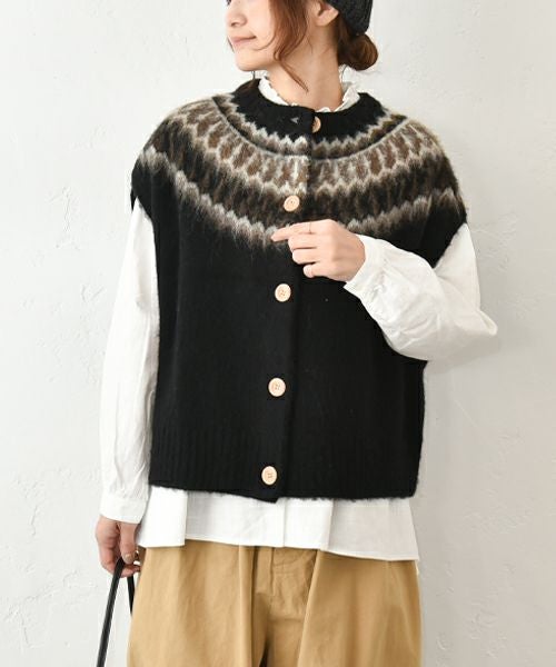 hagumu｜救心ジャガードベスト [[ha-BE-36]][C]