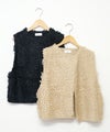 hagumu｜ふわふわループ編みショートベスト [[ha-BE-37]][C]