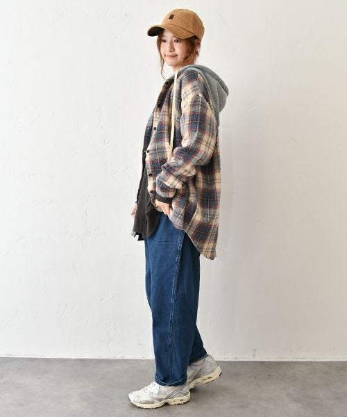 IN THE MARKET｜裏起毛フード付きシャツ [[4267041]][C]