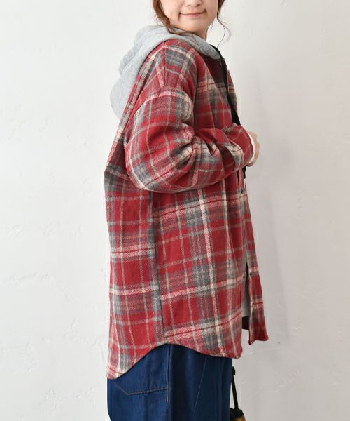 IN THE MARKET｜裏起毛フード付きシャツ [[4267041]][C]