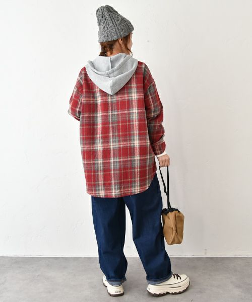 IN THE MARKET｜裏起毛フード付きシャツ [[4267041]][C]