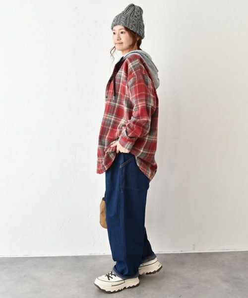 IN THE MARKET｜裏起毛フード付きシャツ [[4267041]][C]