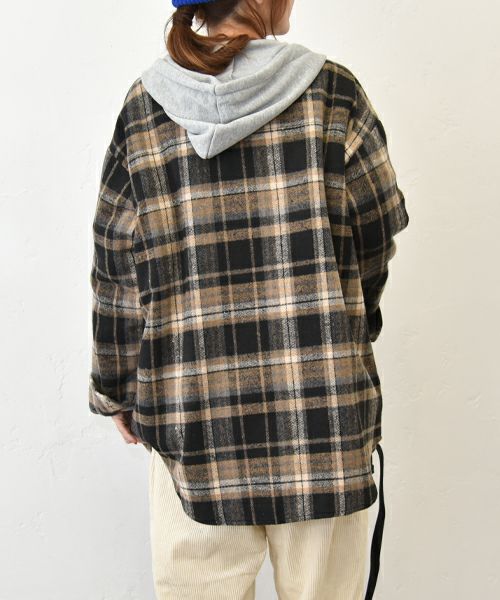 IN THE MARKET｜裏起毛フード付きシャツ [[4267041]][C]