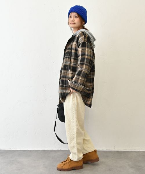 IN THE MARKET｜裏起毛フード付きシャツ [[4267041]][C]