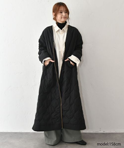 HUMS｜キルティングロングコート [[HU-JK-05]][C]