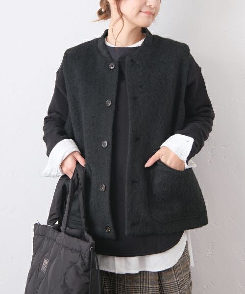 VENT BLANC｜シャギーデザインベスト(シークレ） [[VBJ253452]][C]