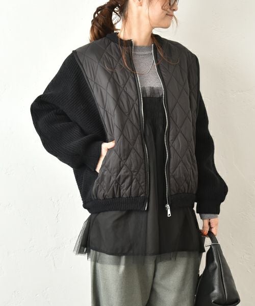 HUMS｜キルティング切替ブルゾン [[500452]][C]