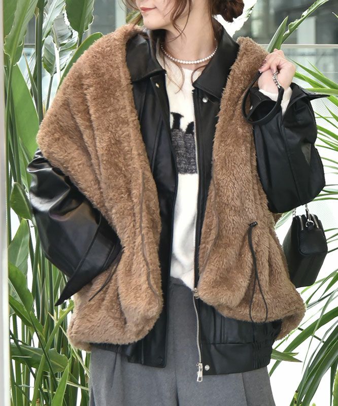 REEED｜ボアバックデザインベスト [[BL000582]][C]