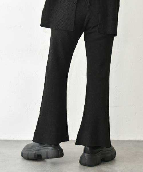 HUMS｜ニットセミフレアスリットパンツ [[32665Y234]][C]