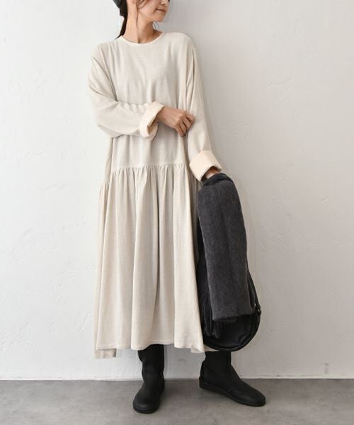OMEKASI｜リネン混切替ワンピース(11月出し） [[hag-175]][C]