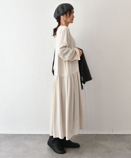 OMEKASI｜リネン混切替ワンピース(11月出し） [[hag-175]][C]
