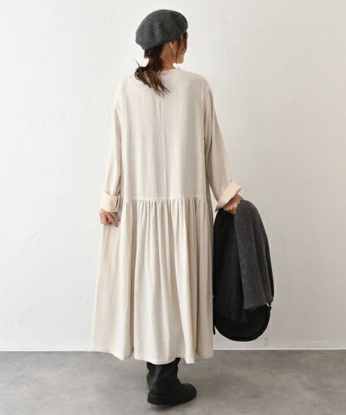 OMEKASI｜リネン混切替ワンピース(11月出し） [[hag-175]][C]