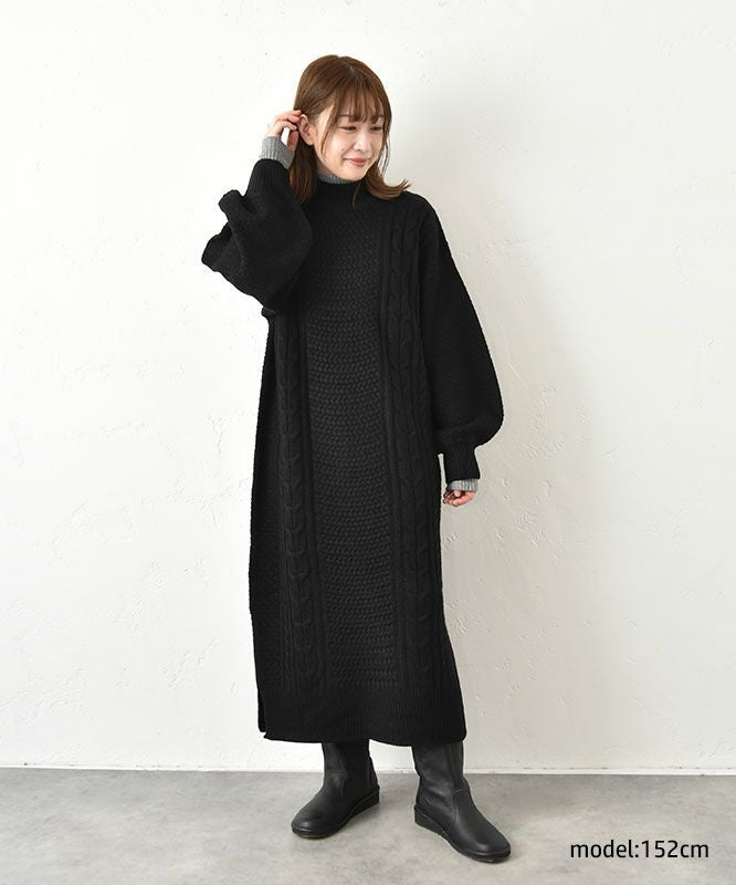 hagumu｜ケーブルハイネックワンピース [[34015352]][C]