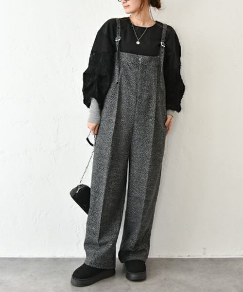 HUMS｜ツイードベロアサロペット [[32859H334]][C]