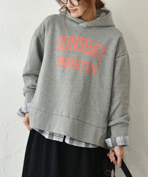 Our.｜スウェットロゴ入りデザインパーカー [[C-9045-1]][C]