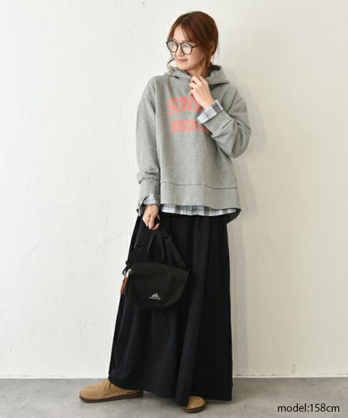 Our.｜スウェットロゴ入りデザインパーカー [[C-9045-1]][C]