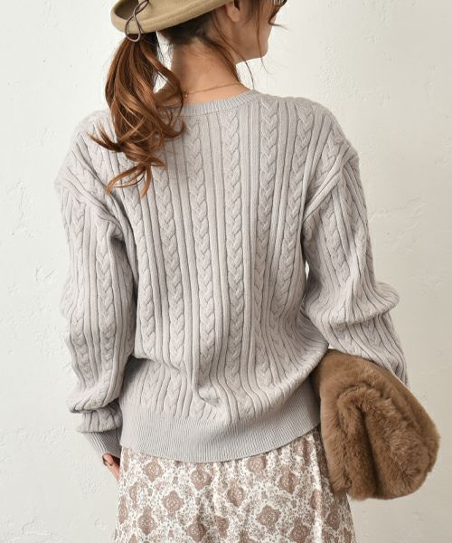 HUMS｜ケーブル編みニット [[MT-0473]][C]