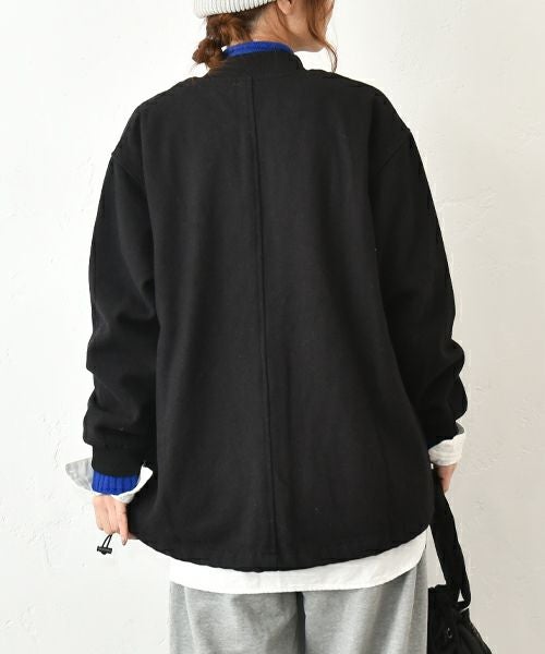 Our.｜圧縮ウール風ジップアップアウター [[131335H]][C]
