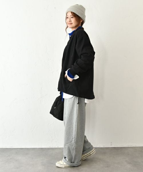 Our.｜圧縮ウール風ジップアップアウター [[131335H]][C]