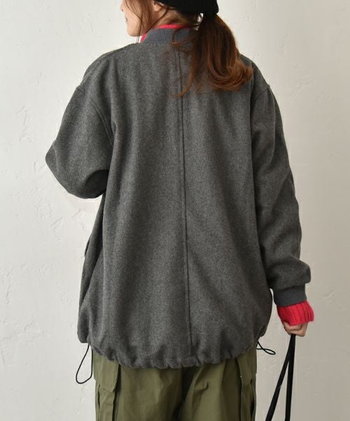 Our.｜圧縮ウール風ジップアップアウター [[131335H]][C]