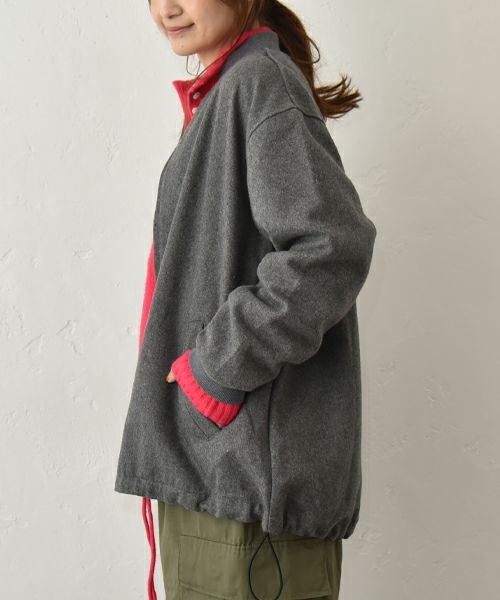 Our.｜圧縮ウール風ジップアップアウター [[131335H]][C]