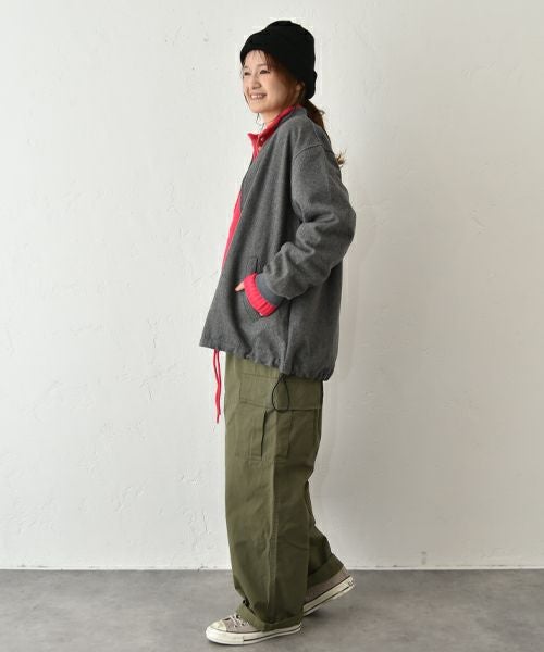 Our.｜圧縮ウール風ジップアップアウター [[131335H]][C]