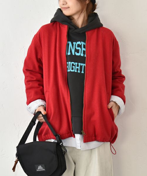 Our.｜圧縮ウール風ジップアップアウター [[131335H]][C]