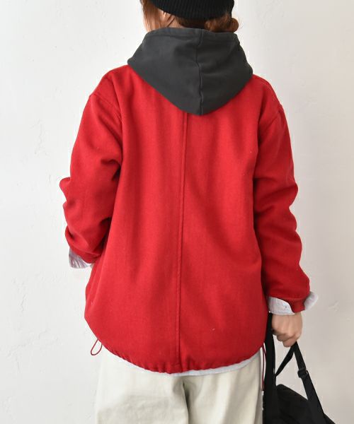 Our.｜圧縮ウール風ジップアップアウター [[131335H]][C]