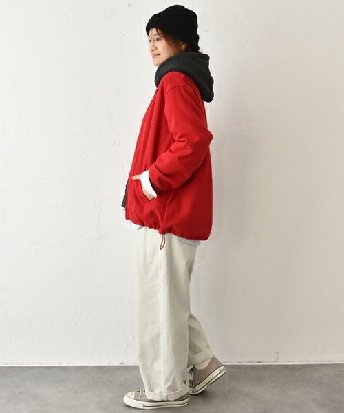 Our.｜圧縮ウール風ジップアップアウター [[131335H]][C]