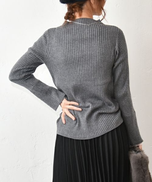 HUMS｜チュールレイヤードリブニット [[RNK-25119]][C]