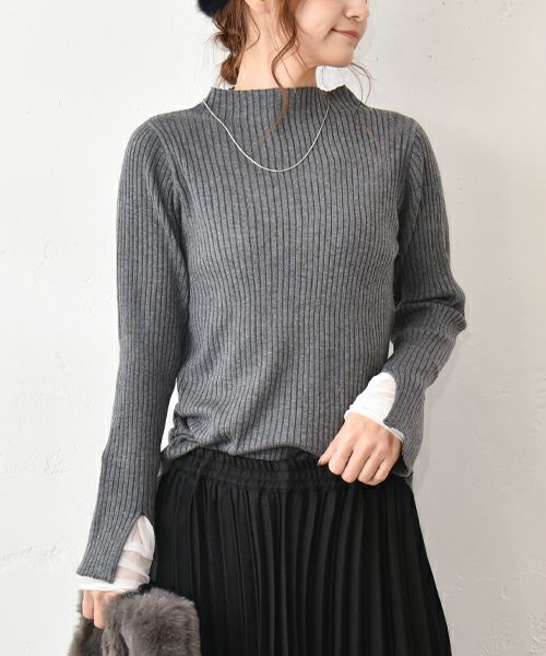 HUMS｜チュールレイヤードリブニット [[RNK-25119]][C]