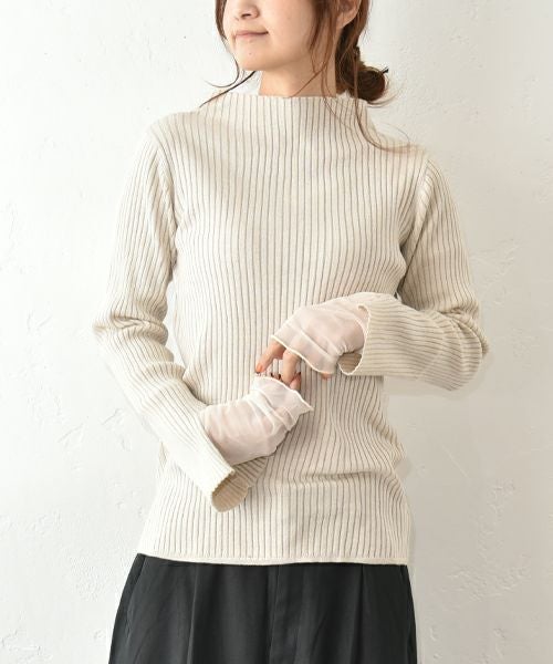 HUMS｜チュールレイヤードリブニット [[RNK-25119]][C]